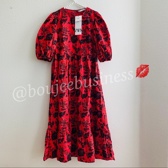 ZARA Sequinned Printed Dress - Picture 4 of 14